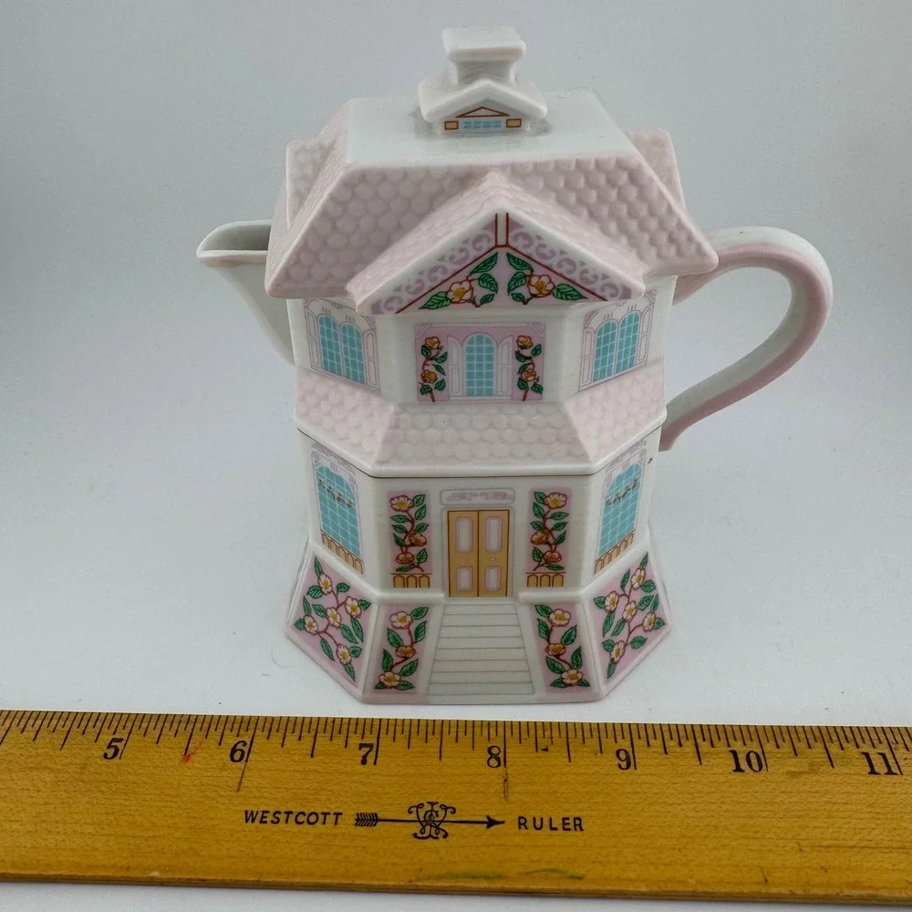 Lenox Village Creamery Pitcher Pink White Good 1991 Porcelain House Vintage